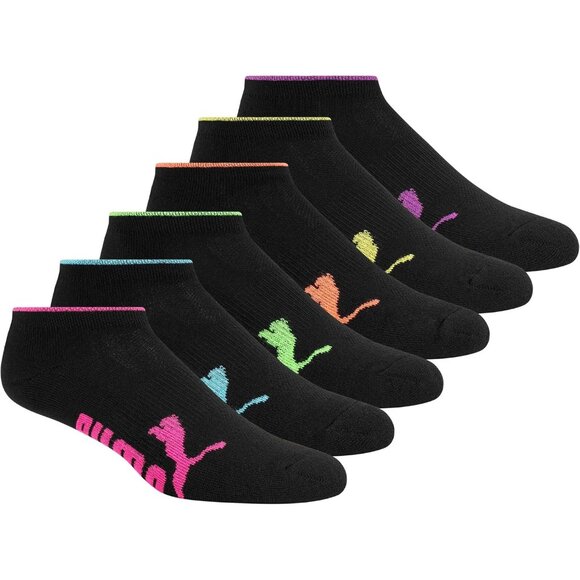 🆕Women Black Six-Pack Ankle-High Runner Half Terry Socks - Picture 1 of 6